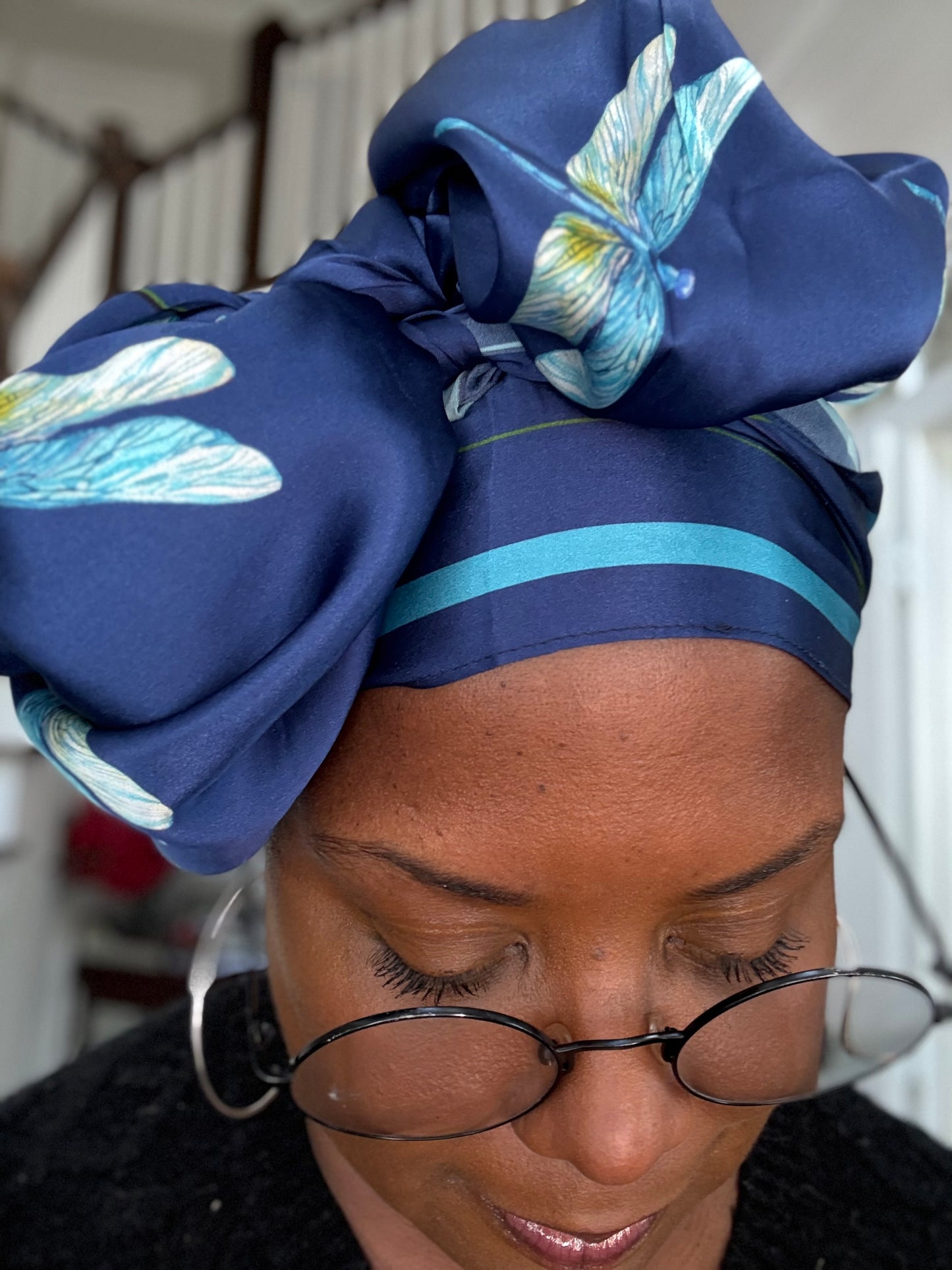 Regal Dragonfly 100% Silk Headwrap / Scarf