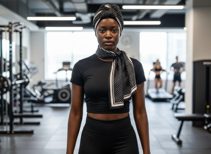 Classic Polka Dot Posh  100% Silk Headwrap / Scarf