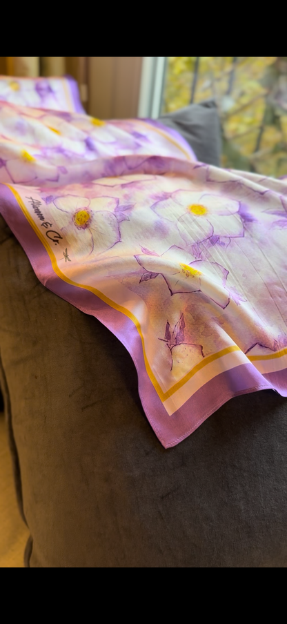 Periwinkle Morning  100% Silk Headwrap / Scarf