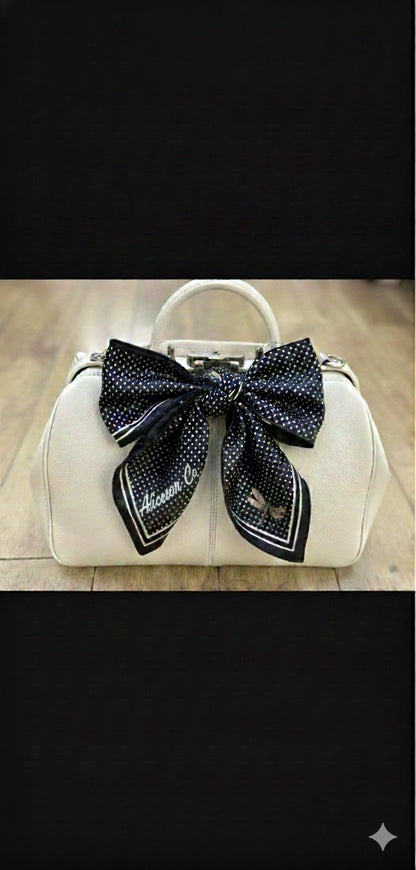 Classic Polka Dot Posh  100% Silk Headwrap / Scarf