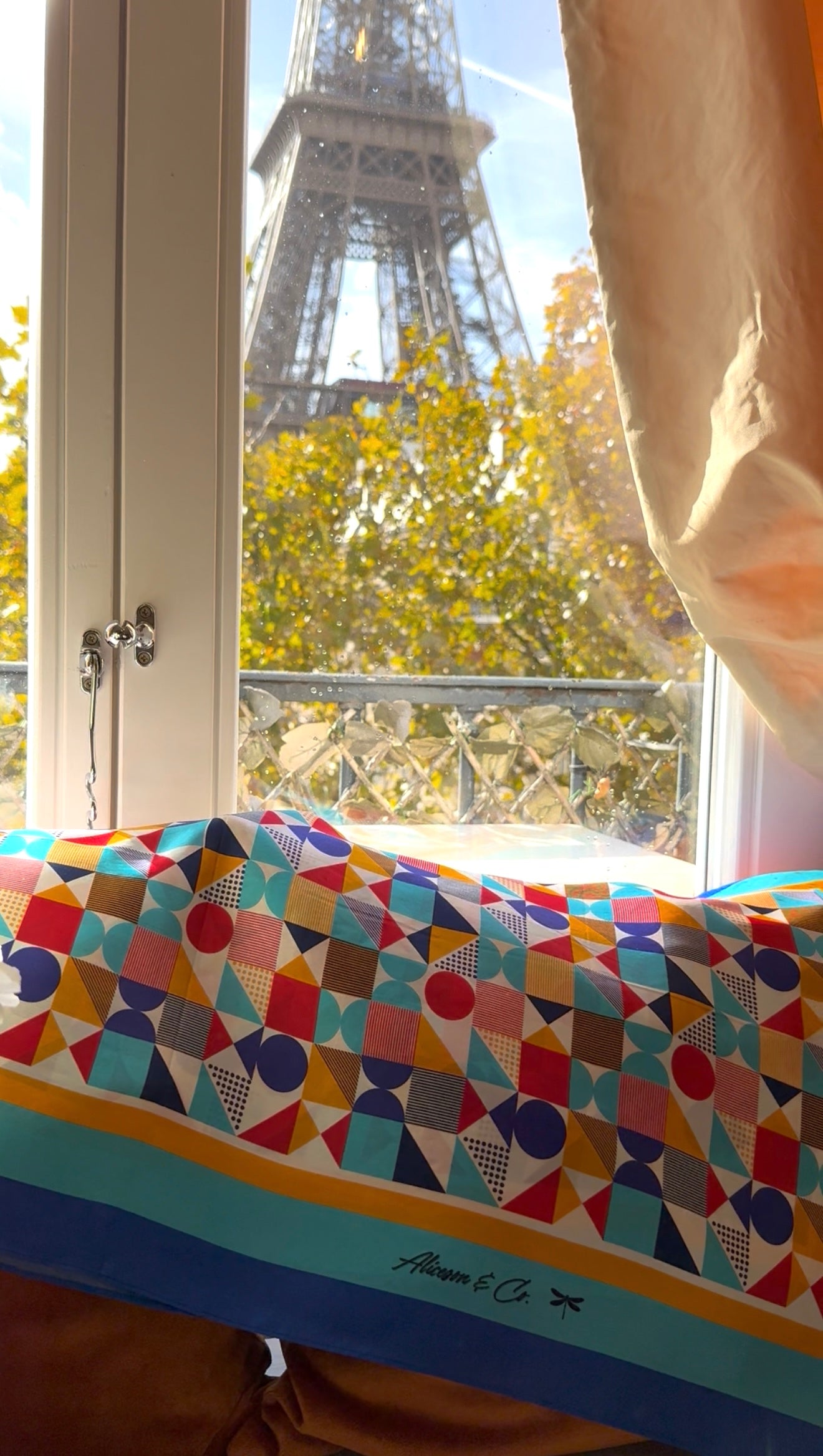 Parisian Getaway  100% Silk Headwrap / Scarf