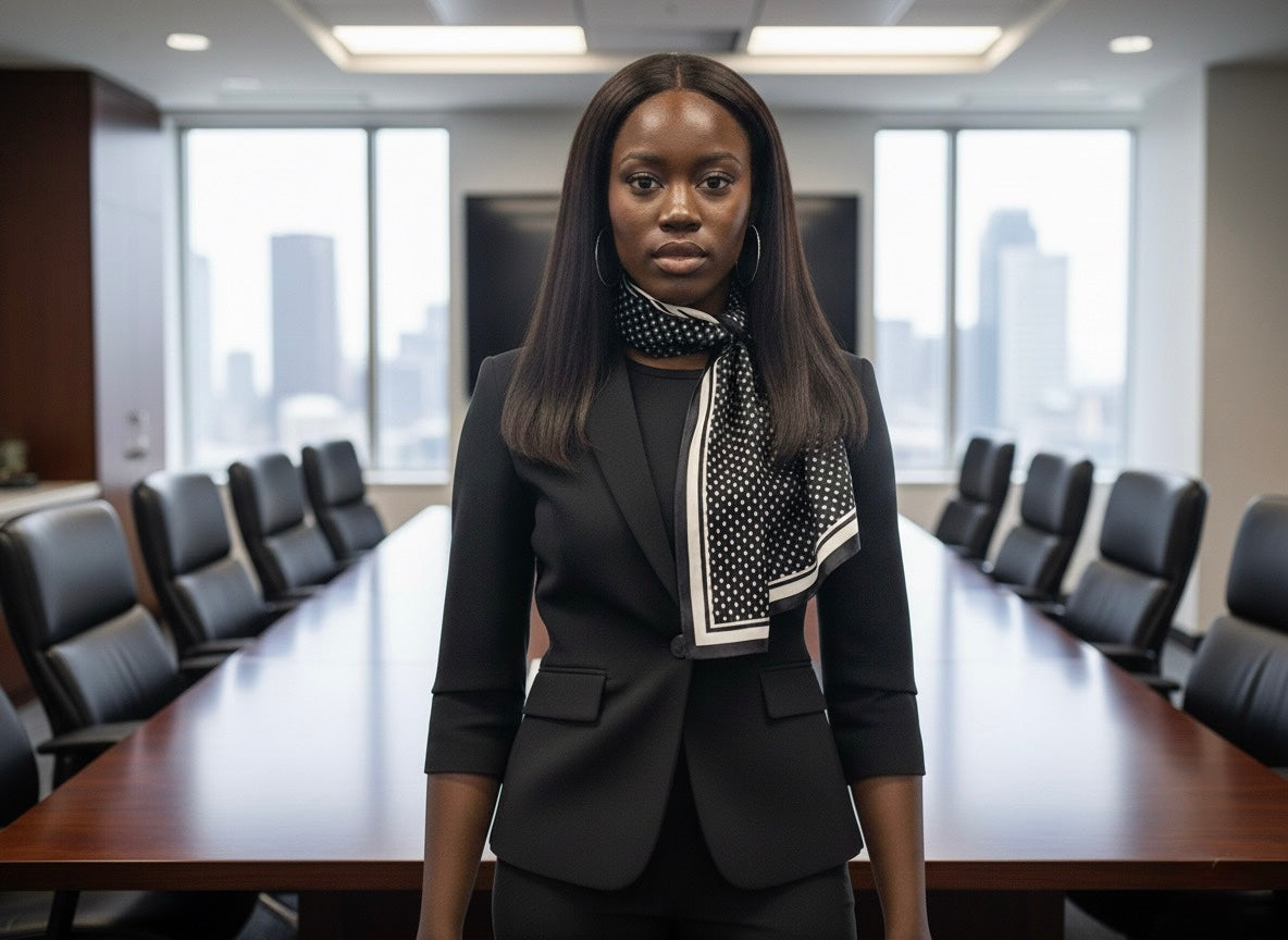 Classic Polka Dot Posh  100% Silk Headwrap / Scarf