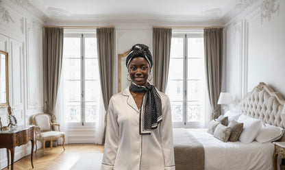 Classic Polka Dot Posh  100% Silk Headwrap / Scarf